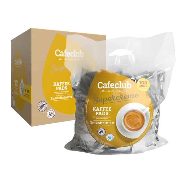 Cafeclub Megabeutel supercreme coffee pads (8 x 100 Pads) Caffeinfree