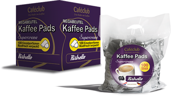 Cafeclub Megabeutel Supercreme coffee pads  (8 x 100 Pads) Ristretto Kopen