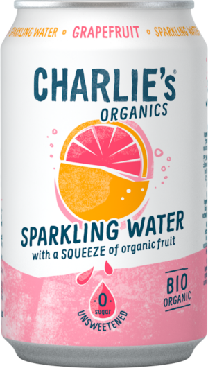 Charlie's Organic Sparkling Water Grapefruit (12 x 0,33 Liter cans NL)