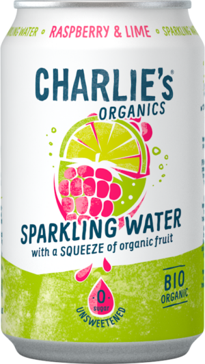 Charlie's Organic Sparkling Water Raspberry & Lime (12 x 0,33 Liter cans NL)