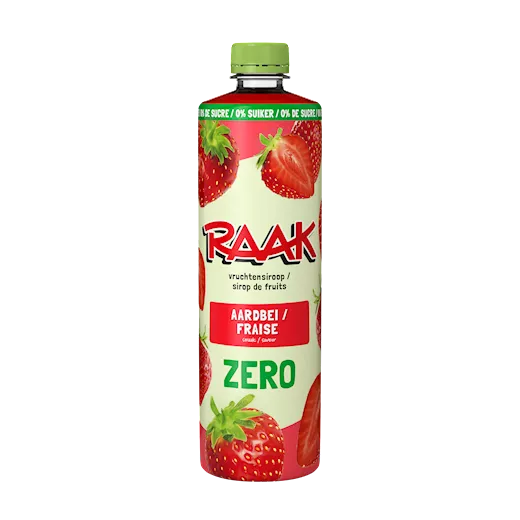 Raak Aardbeien Zero (6 x 0,75 Liter) sugar free strawberry syrup