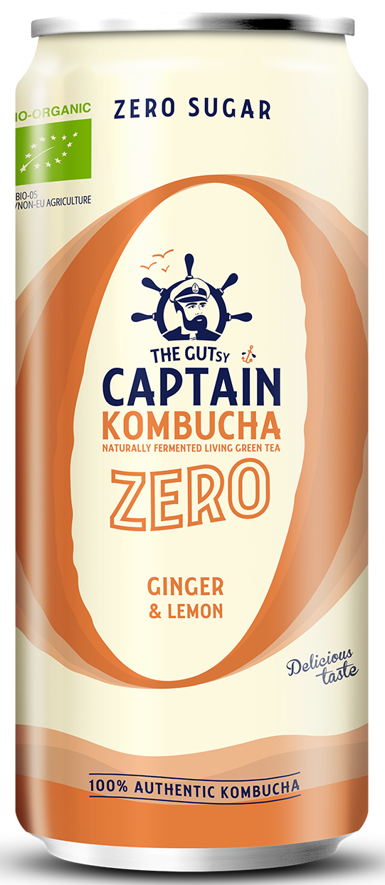 The Gutsy Captain Kombucha Ginger & Lemon (12 x 0,25 Liter blik PT) Kopen