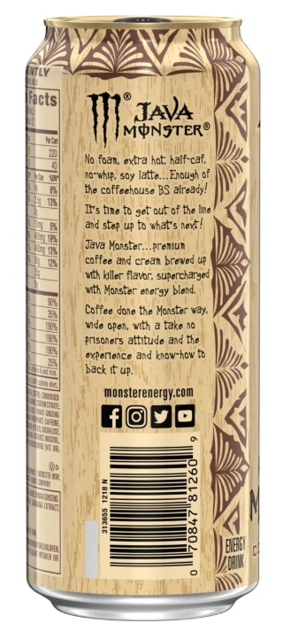 Java Monster Mean Bean Coffee + Energy USA Import (12 x 0,443 Liter blik)