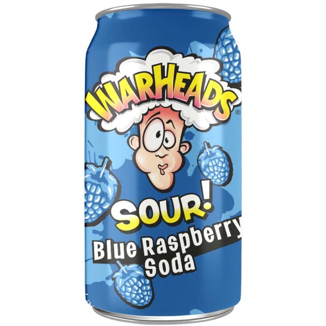 Warheads USA Blue Raspberry Sour Soda (12 x 0,355 Liter blik) Kopen