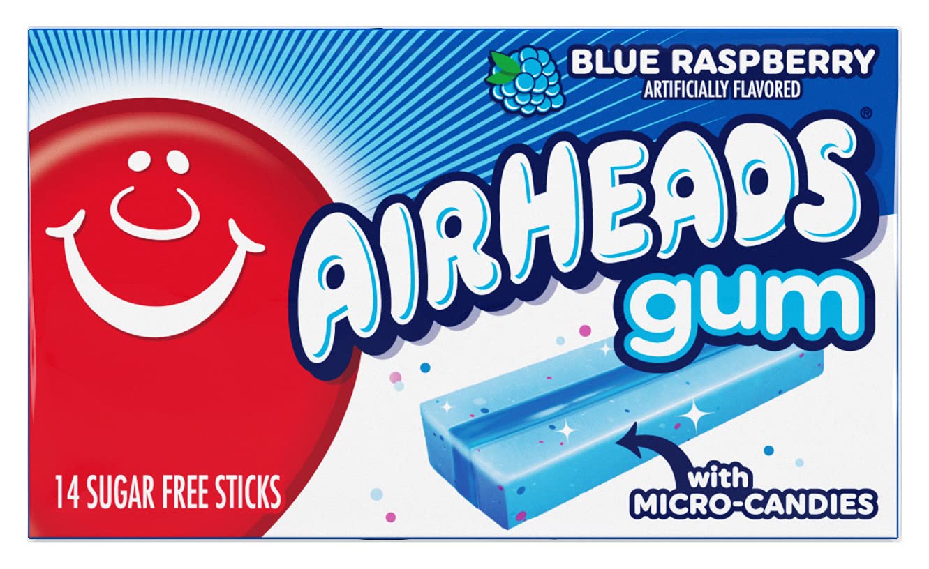 Airheads Blue Raspberry Gum (12 x 35 Gr.) USA-Import Kauwgom Kopen
