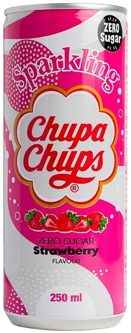 Chupa Chups Strawberry Flavour Zero (24 x 0,25 Liter blik) THT 02-09-2024 Kopen