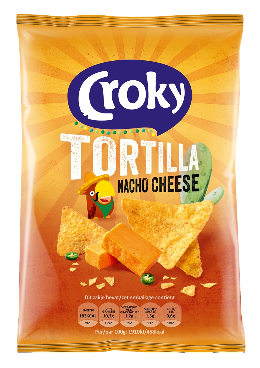 Croky Tortilla Nacho Cheese Chips (20 x 40 gr.) Kopen