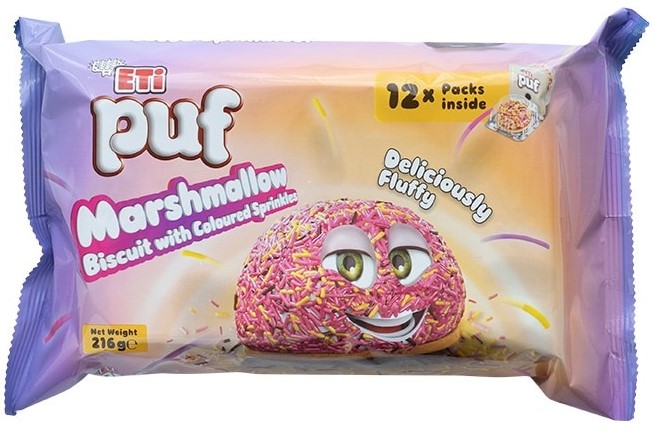 ETI Puf Marshmallow Biscuit with Coloured Sprinkles (216 g.) Kopen