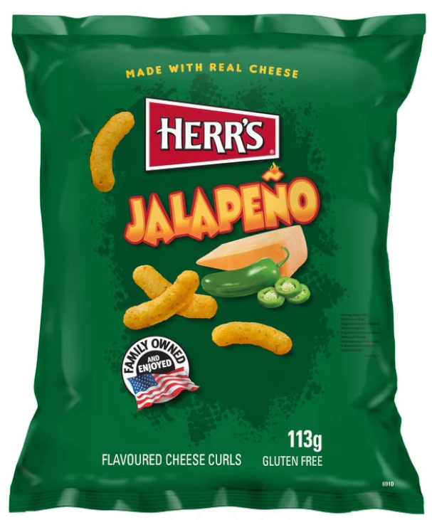 Herr's Jalapeno Flavored Cheese Curls (113 g. USA) Kopen