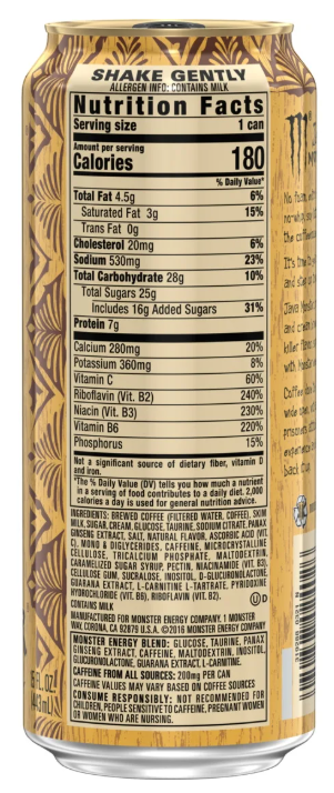 Java Monster Salted Caramel Coffee + Energy USA Import (12 x 0,443 Liter cans)