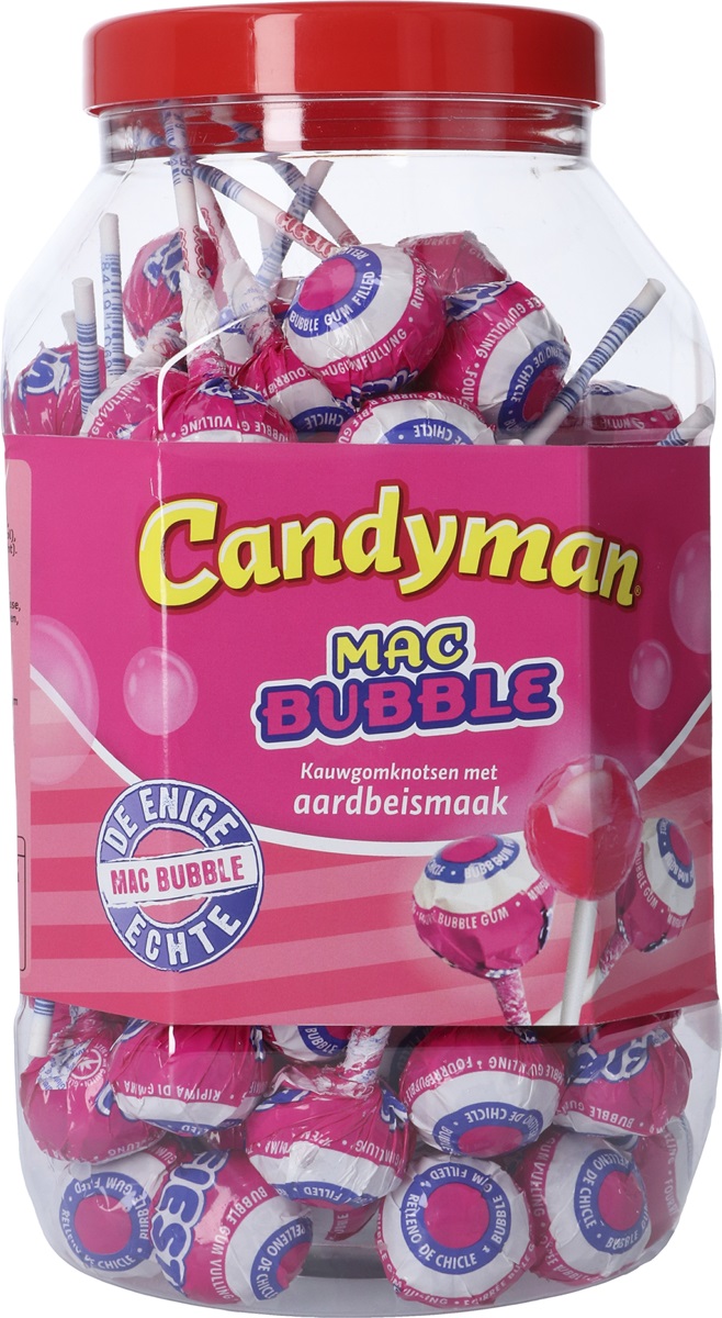 Candyman Mac Bubble Aardbei Kauwgumknotsen (100 St.) Kopen