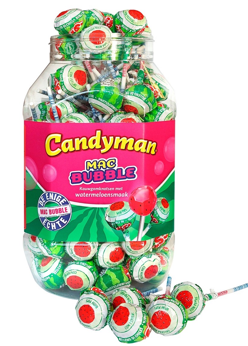 Candyman Mac Bubble Watermeloen Kauwgumknotsen (100 St.) Kopen