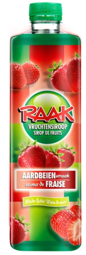raak aardbeien vruchtensiroop