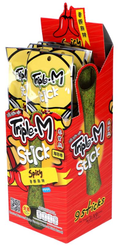 Triple-M Roasted Seaweed Roll Stick - Spicy (9 x 3 Gr.) Kopen