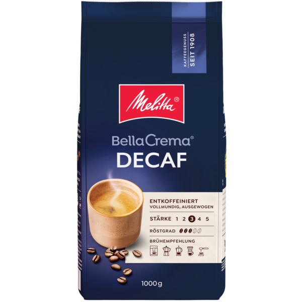 Melitta Bella Crema Decaffeinato Kaffeebohnen (8 x 1 Kilo)