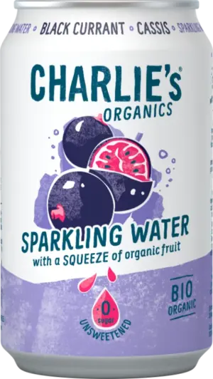 Charlie's Organic Sparkling Water Black Currant (12 x 0,33 Liter cans NL)