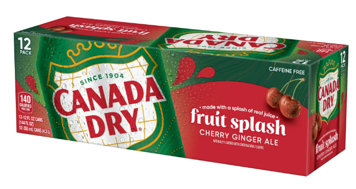 Canada Dry USA Fruit Splash Cherry Ginger Ale (12 x 0,355 Liter blik)