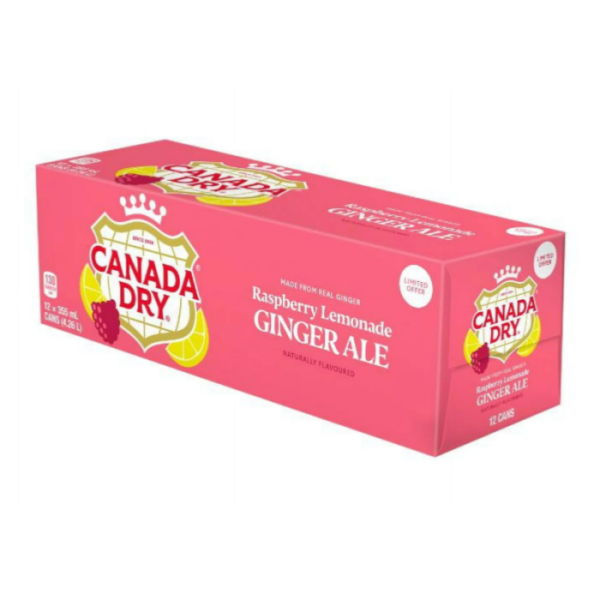 Canada Dry USA Raspberry Lemonade Ginger Ale (12 x 0,355 Liter blik)