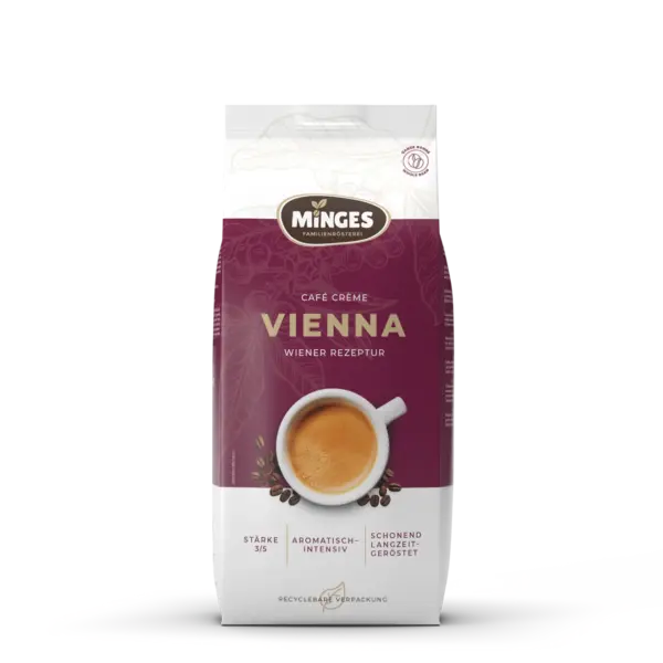 Minges Café Crème Vienna Kaffeebohnen (8 x 1 Kilo)