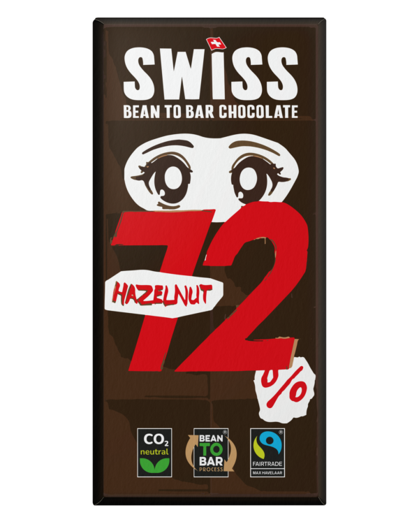 Swiss 72% Hazelnut Chocolate (14 x 100g)