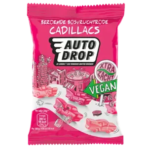 Autodrop Beroemde Bosvruchtrode Cadillacs (16 x 20g) Vegan