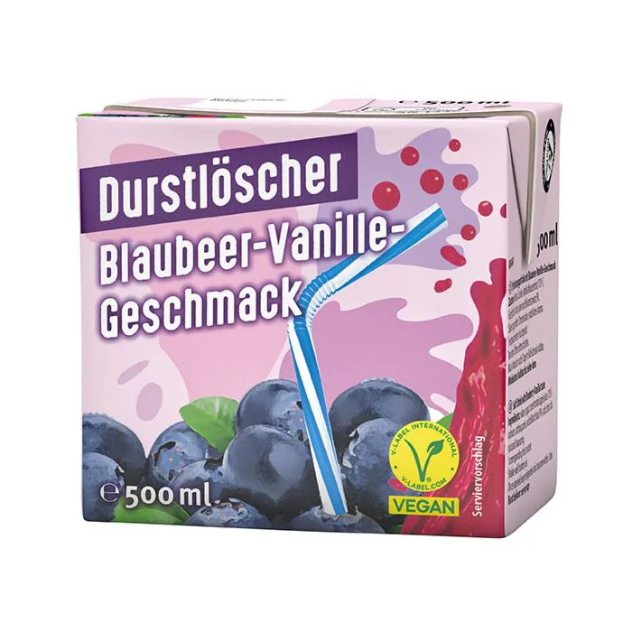 Durstlöscher Blaubeer-Vanille (12 x 0,5 Liter drinkpakjes) Blauwe Bes-Vanille