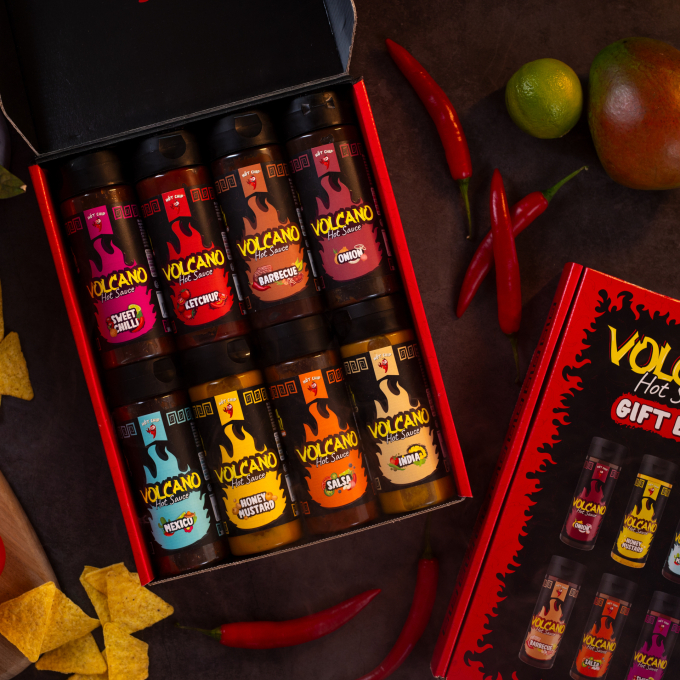 Hot Chip Volcano Hot Sauce Tasting Box (8 x 270ml)