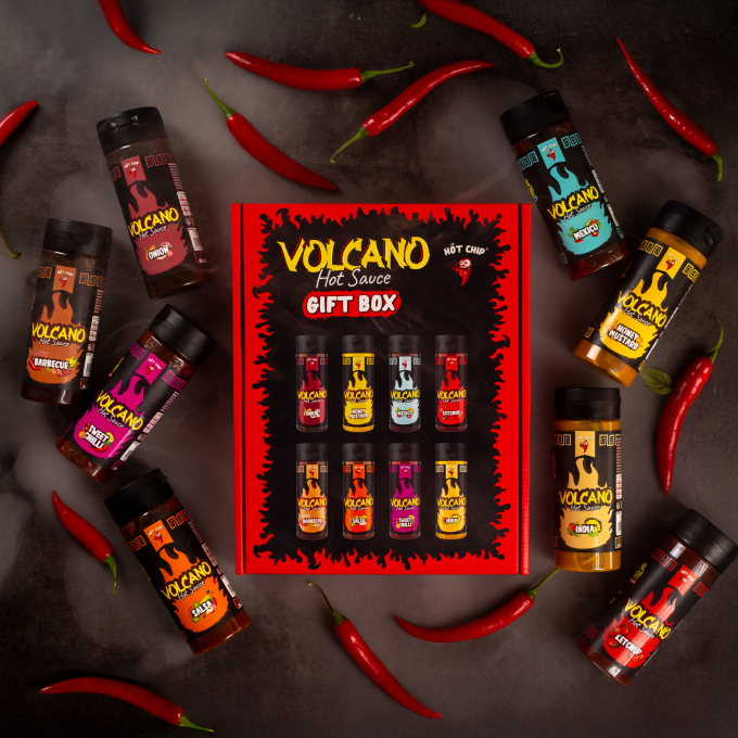Hot Chip Volcano Hot Sauce Tasting Box (8 x 270ml)
