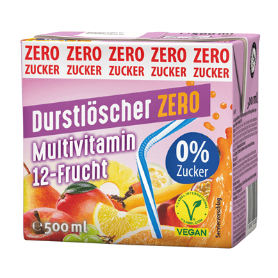 Durstlöscher Multivitamin 12-Frucht Zero (12 x 0,5 Liter drinkpakjes)