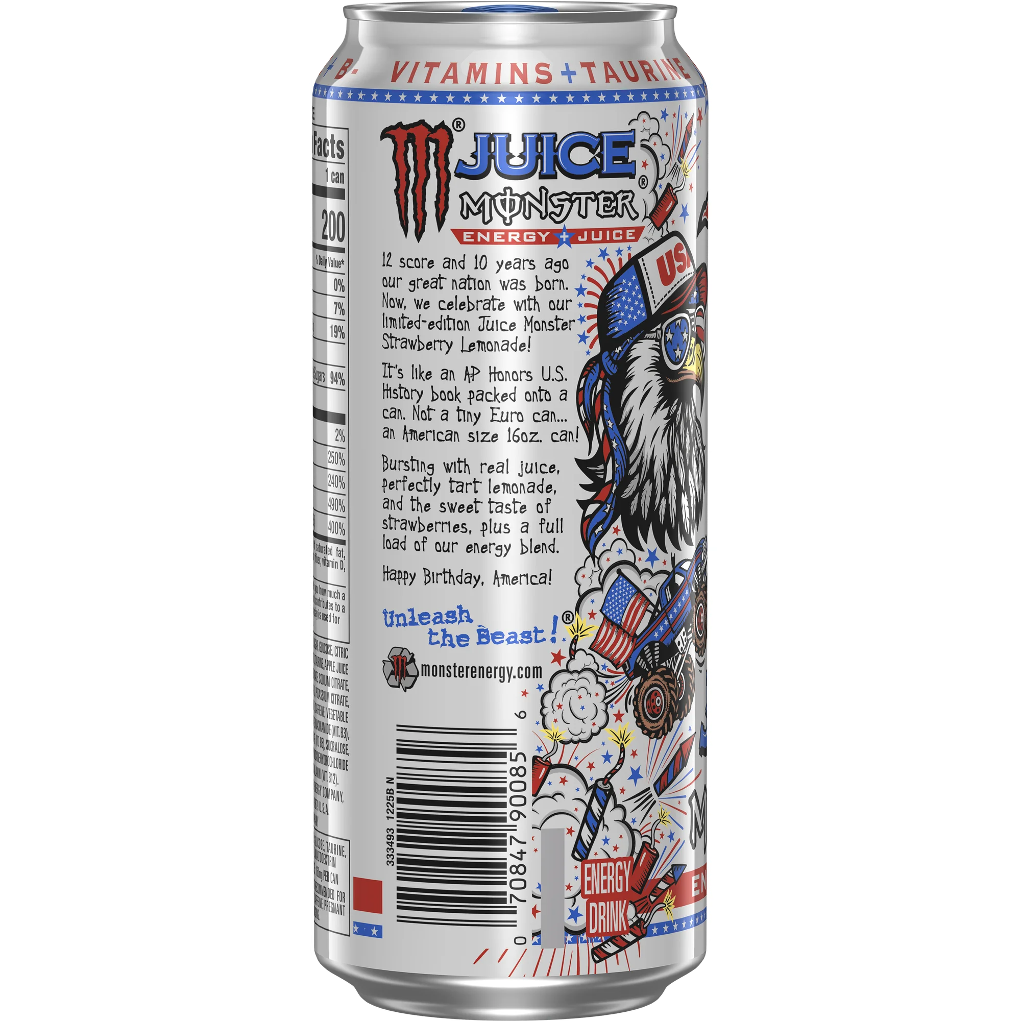Monster Energy Juice Strawberry Lemonade (24 x 0,473 Liter cans USA)