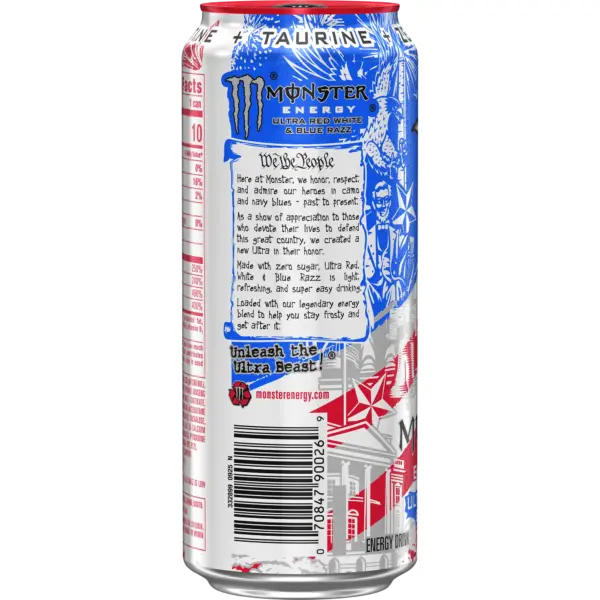Ultra Razz Monster Energy Ultra Red White & Blue Razz (24 x 0,473 Liter cans USA ...