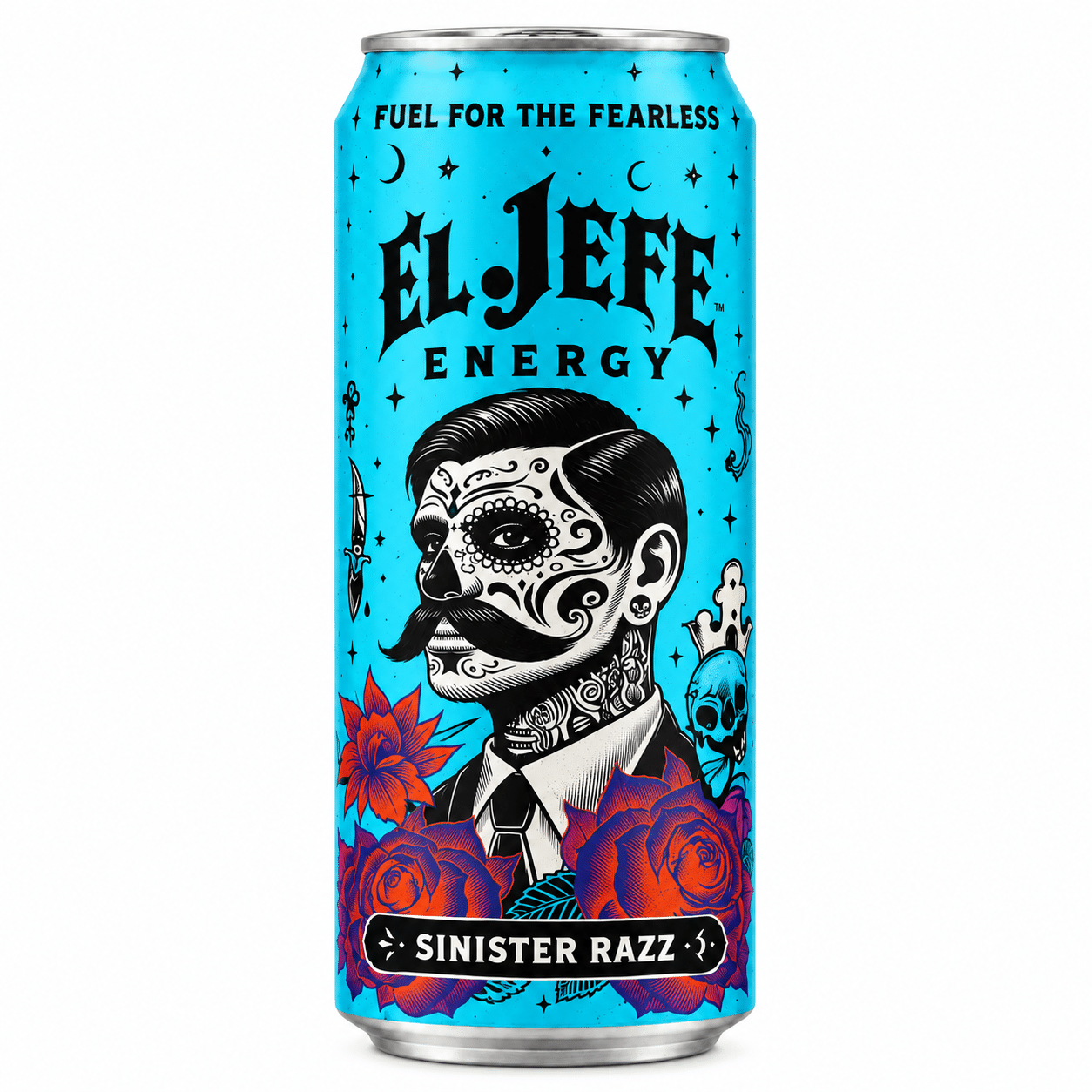 El Jefe Energy Sinister Razz (12 x 0,473 Liter blik USA)